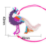 Colorful Peacock Woven Rice Ball Bracelet