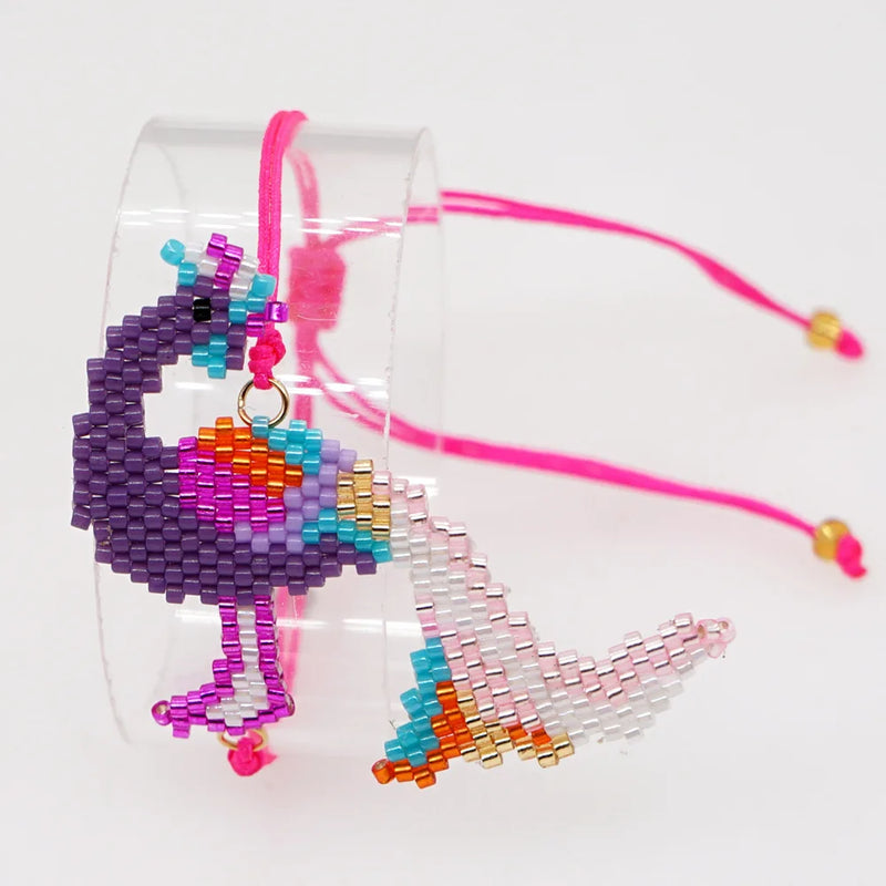 Colorful Peacock Woven Rice Ball Bracelet