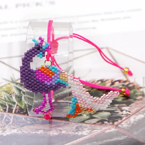 Colorful Peacock Woven Rice Ball Bracelet