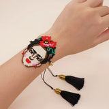 Hand Woven Rice Ball Bracelet Love Skull Adjustable Unisex Bohemia Beaded