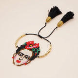 Hand Woven Rice Ball Bracelet Love Skull Adjustable Unisex Bohemia Beaded