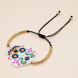Hand Woven Rice Ball Bracelet Love Skull Adjustable Unisex Bohemia Beaded