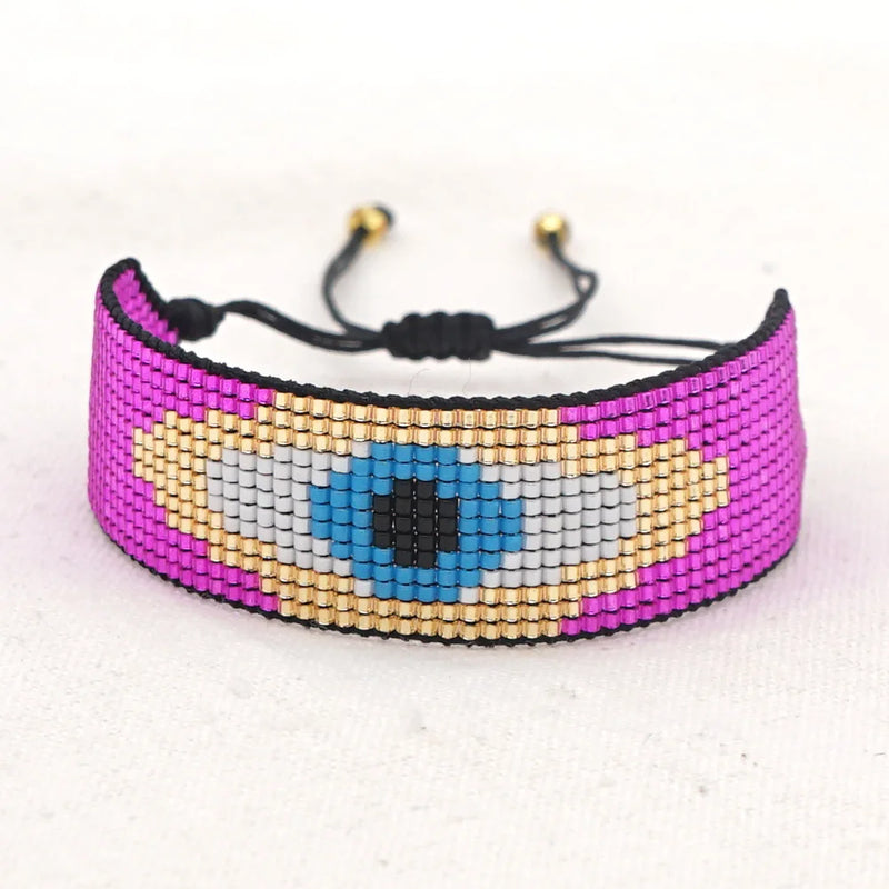 Handwoven Rice Ball Bracelet Geometric Bohemian Adjustable Unisex Beaded