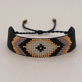 Handwoven Rice Ball Bracelet Geometric Shape Adjustable Unisex Bohemia Beaded