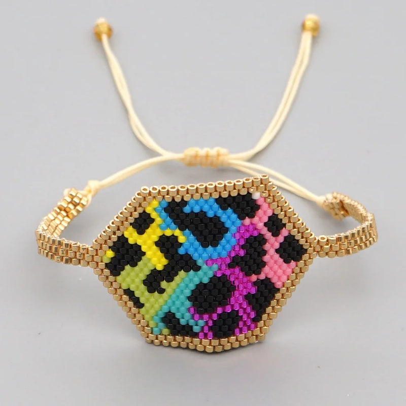 Hand Woven Rice Ball Bracelet Bohemia Adjustable Unisex Beaded Bracelet