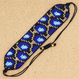 Leopard Print Hand Woven Rice Ball Bracelet Boho Adjustable Unisex