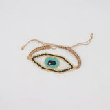 Rice Ball Bracelet Handwoven Retro Devil's Eye Pattern Adjustable