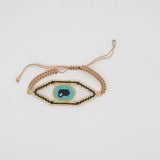 Rice Ball Bracelet Handwoven Retro Devil's Eye Pattern Adjustable