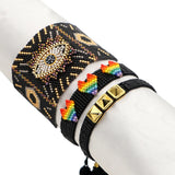 Rice Ball Bracelet Hand Woven Devil's Eye Adjustable Bohemia Unisex Bracelet