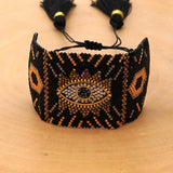 Rice Ball Bracelet Hand Woven Devil's Eye Adjustable Bohemia Unisex Bracelet