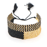 Rice Ball Bracelet Retro Stripe Bohemia Adjustable Beaded Bracelet