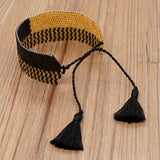 Rice Ball Bracelet Retro Stripe Bohemia Adjustable Beaded Bracelet