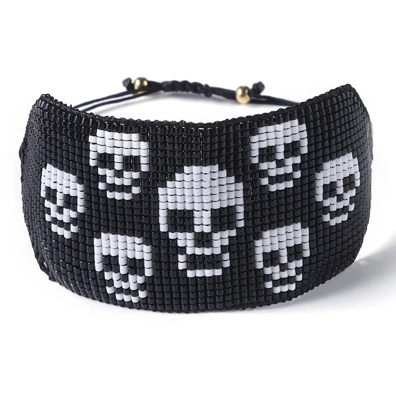 Rice Ball Bracelet Hand woven Skull Adjustable Bohemia Bracelet