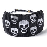 Rice Ball Bracelet Hand woven Skull Adjustable Bohemia Bracelet