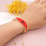 Rice Ball Bracelet Handwoven Retro Bohemia Adjustable Unisex Beaded Bracelet