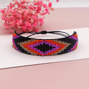 Rice Ball Bracelet Handwoven Retro Bohemia Adjustable Unisex Beaded Bracelet