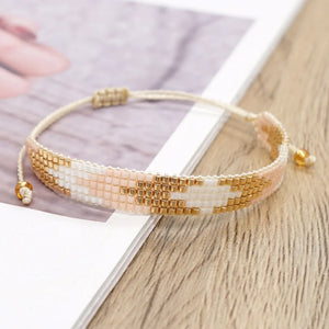 Rice Ball Bracelet Adjustable Unisex Bohemia Beaded Bracelet