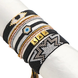 Adjustable Lucky Eye Multi-Layer Beaded Bracelet