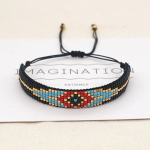 Hand Woven Rice Ball Bracelet Devil's Eye Geometry Originality Unisex Bohemia