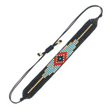 Hand Woven Rice Ball Bracelet Devil's Eye Geometry Originality Unisex Bohemia