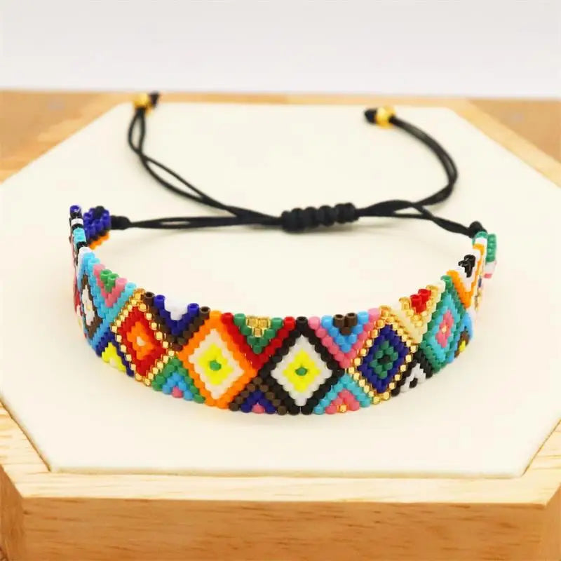 Rainbow Geometry Bohemia Beaded Bracelet