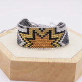 Rice Ball Bracelet Hand Woven Lightning Pattern Adjustable Unisex Bracelet