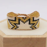Rice Ball Bracelet Hand Woven Lightning Pattern Adjustable Unisex Bracelet