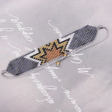Rice Ball Bracelet Hand Woven Lightning Pattern Adjustable Unisex Bracelet