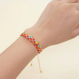 Hand Woven Rice Ball Bracelet Unisex Bohemia Beaded Bracelet