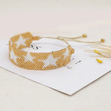 Handwoven Rice Ball Bracelet Five-pointed Star Bohemia Beaded Bracelet
