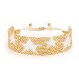Handwoven Rice Ball Bracelet Five-pointed Star Bohemia Beaded Bracelet