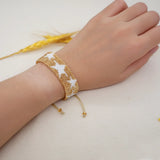 Handwoven Rice Ball Bracelet Five-pointed Star Bohemia Beaded Bracelet