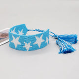 Boho Rice Ball Bracelet Hand Woven 5-Star Adjustable Unisex Beaded Bracelet