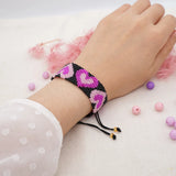 Heart Beaded Bracelet Adjustable Boho Unisex Rice Ball Hand Woven