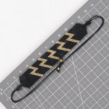Handwoven Rice Ball Bracelet Lightning Pattern Bohemia Adjustable Unisex