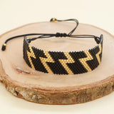 Handwoven Rice Ball Bracelet Lightning Pattern Bohemia Adjustable Unisex