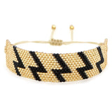 Handwoven Rice Ball Bracelet Lightning Pattern Bohemia Adjustable Unisex