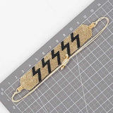 Handwoven Rice Ball Bracelet Lightning Pattern Bohemia Adjustable Unisex