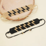 Handwoven Rice Ball Bracelet Lightning Pattern Bohemia Adjustable Unisex