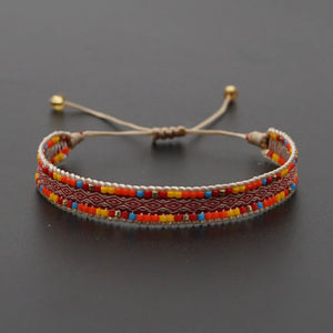 Rice Ball Bracelet Handwoven Bohemia Unisex Beaded Bracelet