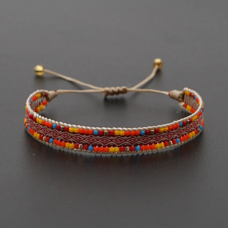 Rice Ball Bracelet Handwoven Bohemia Unisex Beaded Bracelet