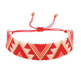 Rice Ball Bracelet Hand woven Retro Pattern Adjustable Unisex Beaded Bracelet