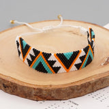 Rice Ball Bracelet Hand woven Retro Pattern Adjustable Unisex Beaded Bracelet