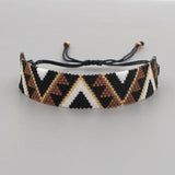 Rice Ball Bracelet Hand woven Retro Pattern Adjustable Unisex Beaded Bracelet