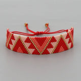 Rice Ball Bracelet Hand woven Retro Pattern Adjustable Unisex Beaded Bracelet