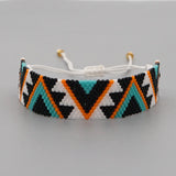 Rice Ball Bracelet Hand woven Retro Pattern Adjustable Unisex Beaded Bracelet