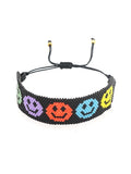 Smiling Face Rice Ball Bracelet Adjustable Hand Woven Bohemia Beaded Bracelet