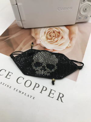 Skull Beaded Bracelet Hand Woven Funny Unisex