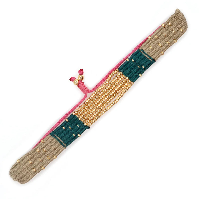 Bohemia Beaded Bracelet Retro Style Hand-woven Multi-layer Alloy Bracelet