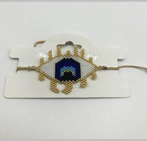 Boho Rice Ball Bracelet with Long Eyelashes